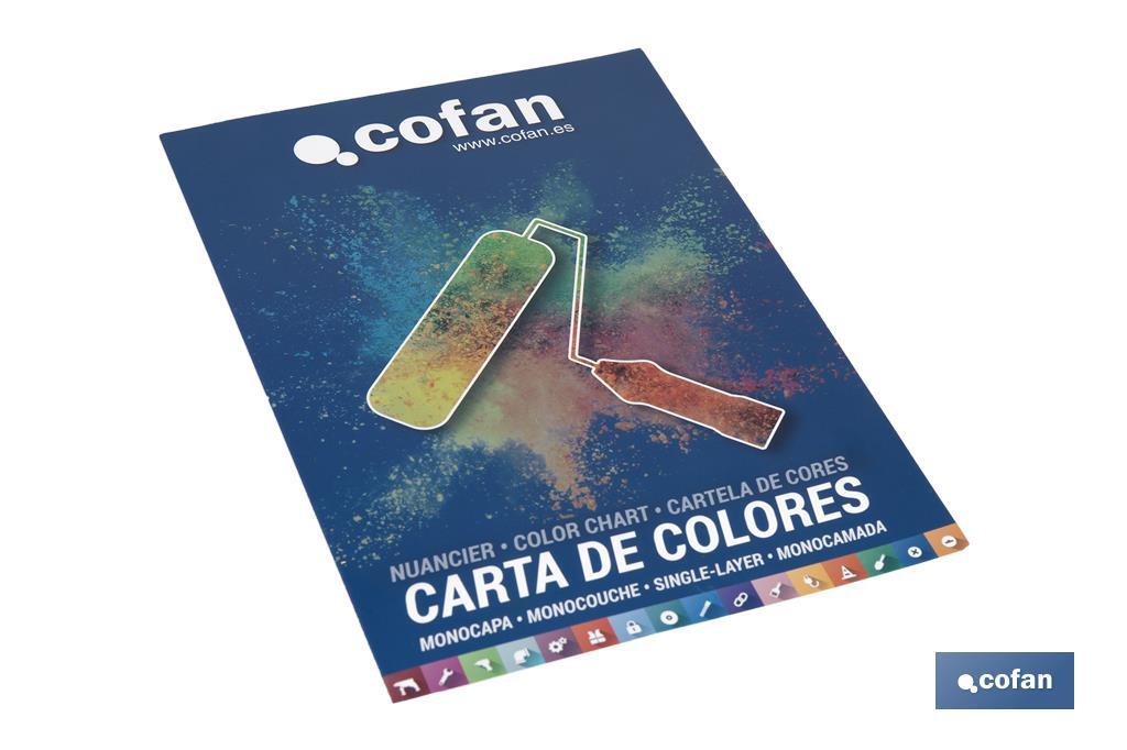 Carta de Colores para Pintura Plástica Monocapa con 40 Muestras de Color - Cofan