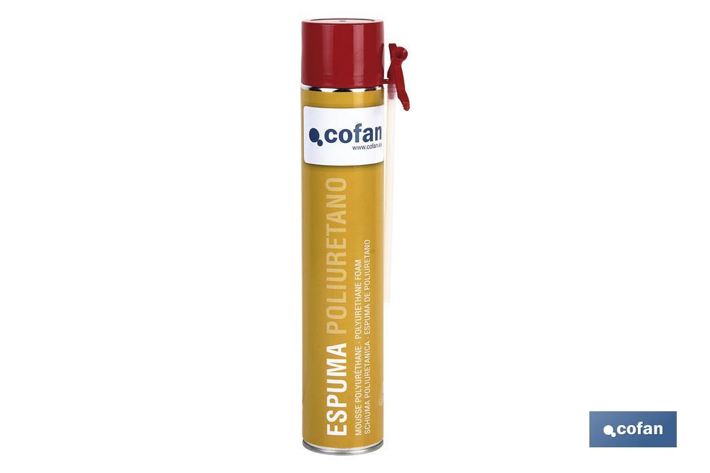 Schiuma poliuretanica | Bomboletta da 750 ml | Applicazione manuale con cannuccia espandente 45 L - Cofan