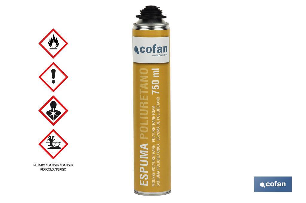 Mousse de Polyuréthane | Aérosol 750 ml | Application au pistolet - Cofan