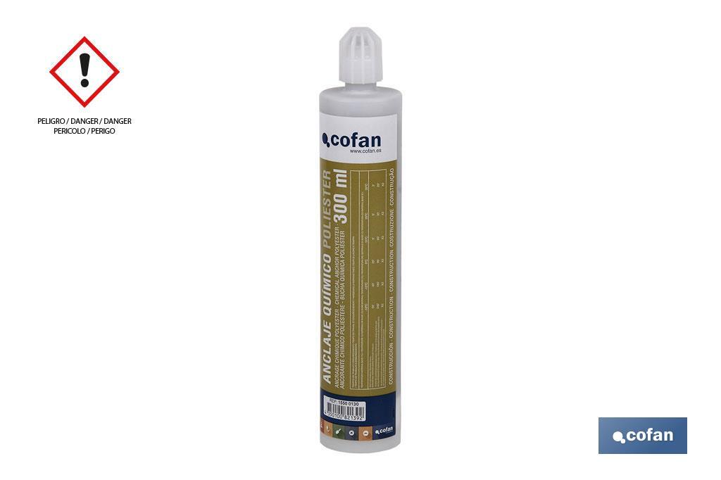 Chemical Anchor | Styrene-free polyester | Cartridge of 300ml - Cofan