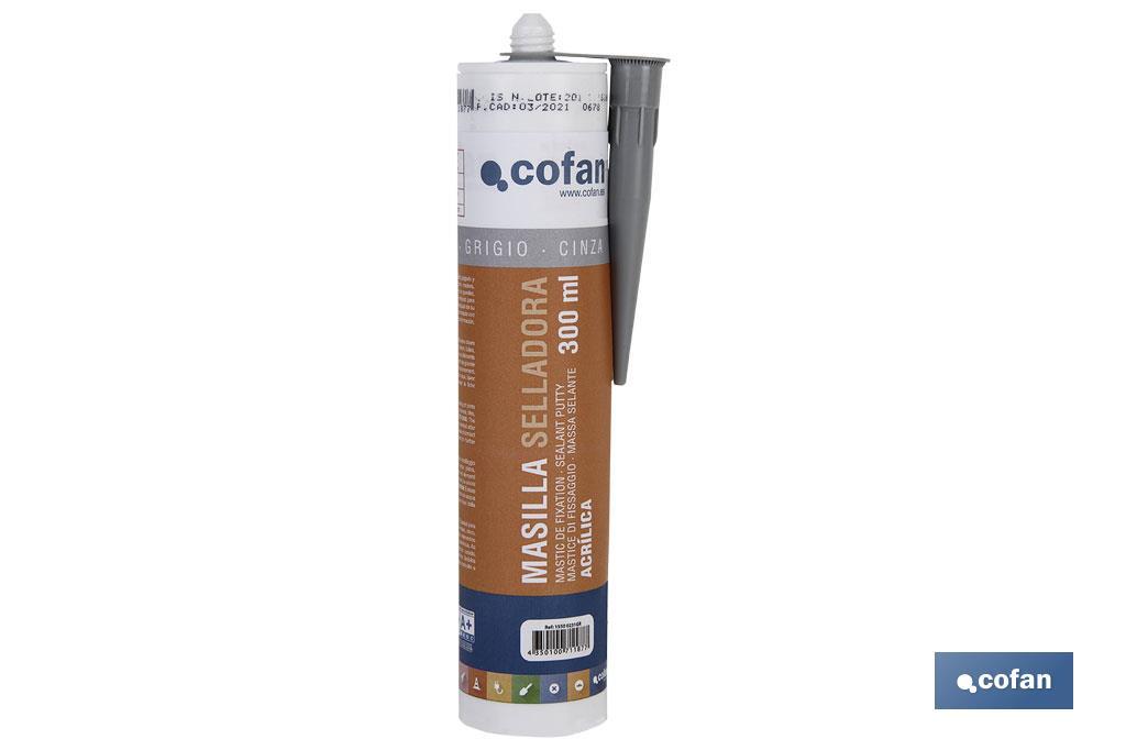 Acrylic caulk | Grey | Cartridge of 300ml - Cofan