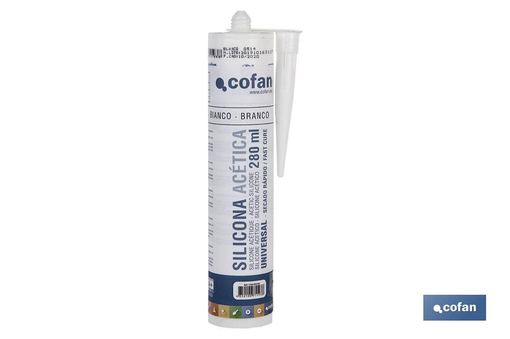 Silicone Acético Universal | Cor Transparente | Embalagem de 280 ml - Cofan