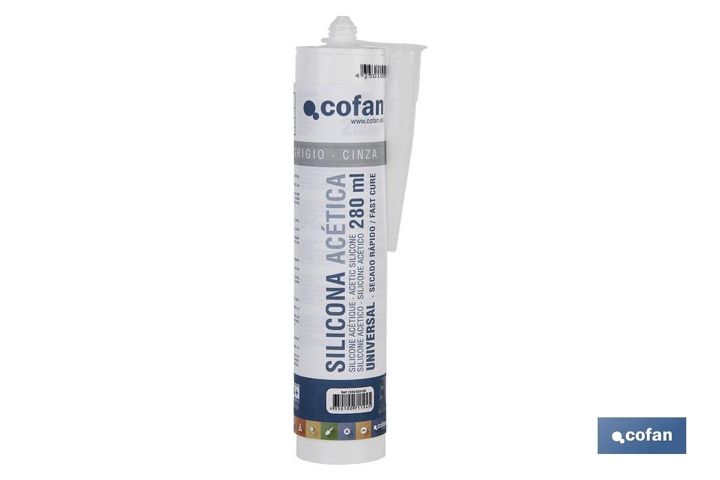 Silicone Acético Universal | Cor Transparente | Embalagem de 280 ml - Cofan