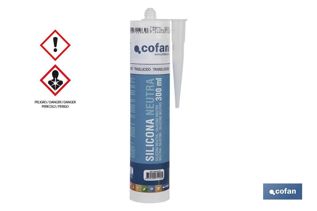 Silicone neutro | Colore trasparente | Cartuccia da 300 ml - Cofan