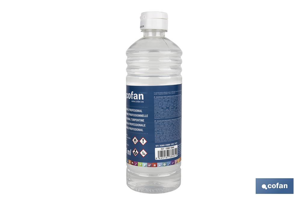 Aguarrás Profesional | Dos capacidades: 500 ml o 1 litro | Ideal para disolver - Cofan