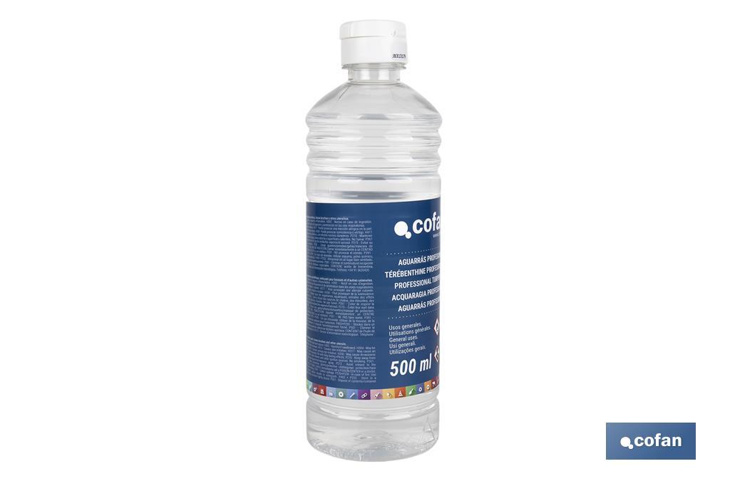 Aguarrás Profesional | Dos capacidades: 500 ml o 1 litro | Ideal para disolver - Cofan