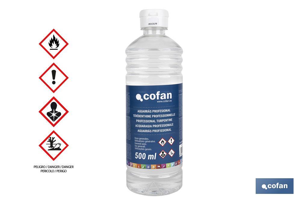 Aguarrás Profissional | Capacidade de 500 ml ou 1 litro | Ideal para dissolver - Cofan