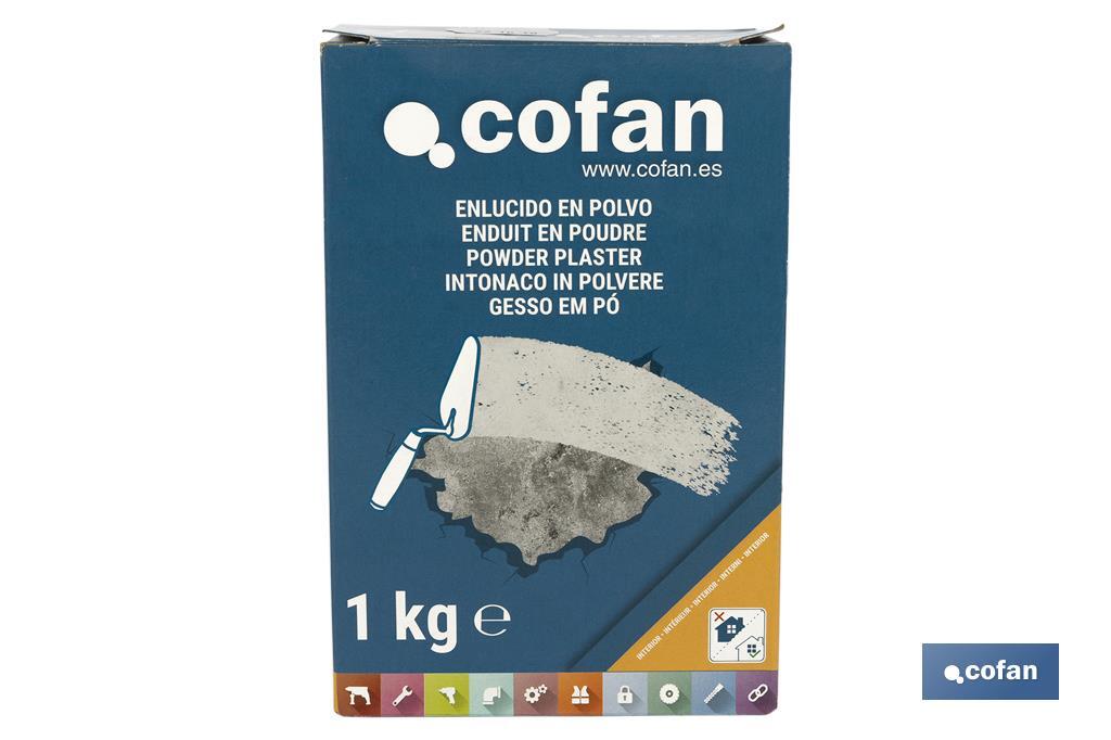 Enlucido en polvo | Uso en interiores | Formato de 1 y 5 kg - Cofan