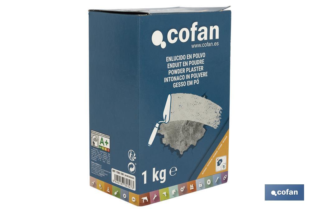 Enlucido en polvo | Uso en interiores | Formato de 1 y 5 kg - Cofan