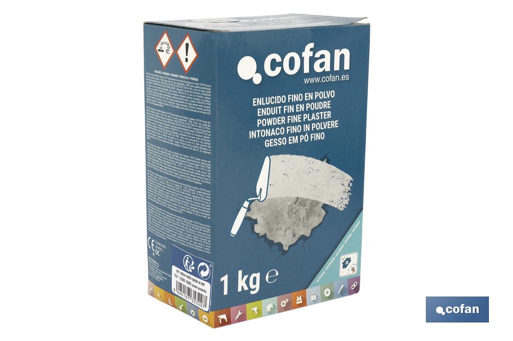 Enduit fin en poudre | Pour une utilisation en extérieur | Format de 1 et 5 kg - Cofan