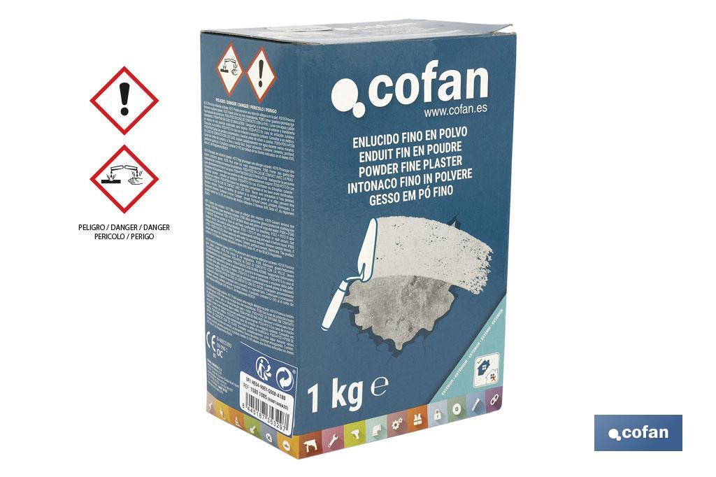 Enduit fin en poudre | Pour une utilisation en extérieur | Format de 1 et 5 kg - Cofan