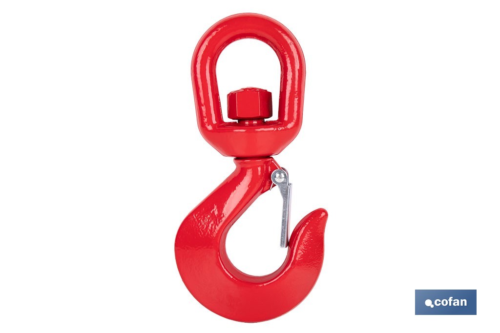 Gancho giratório com trava de segurança aço carbono C40 - Cofan
