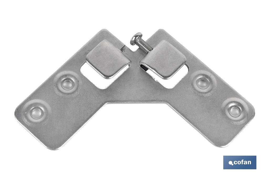 Double Corner Hook Bracket | Zinc-Plated Steel | Size: 59 x 59mm - Cofan
