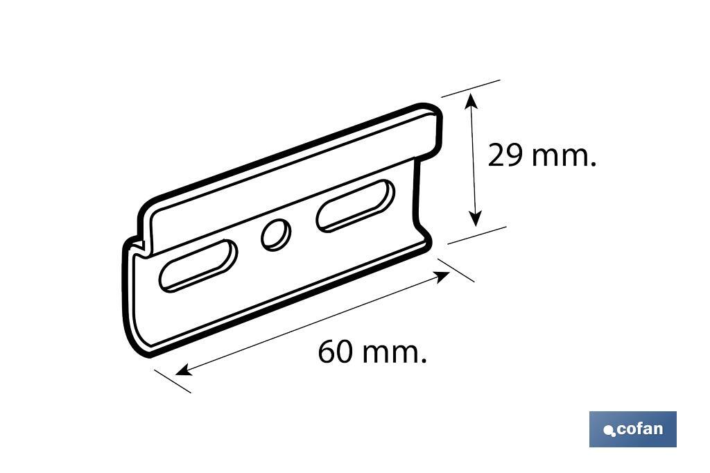 Hanging bracket for hanging and fixing | Size: 60mm  - Cofan