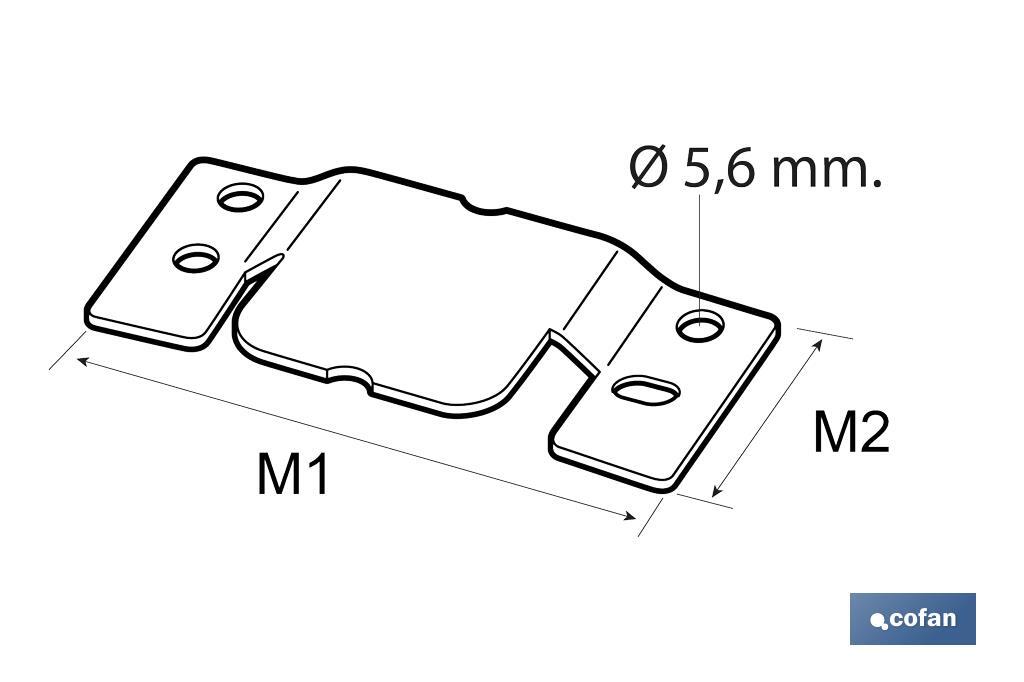 Flush mount fitting | Suitable for joining units of heavy furniture | Size: 100 x 47mm - Cofan