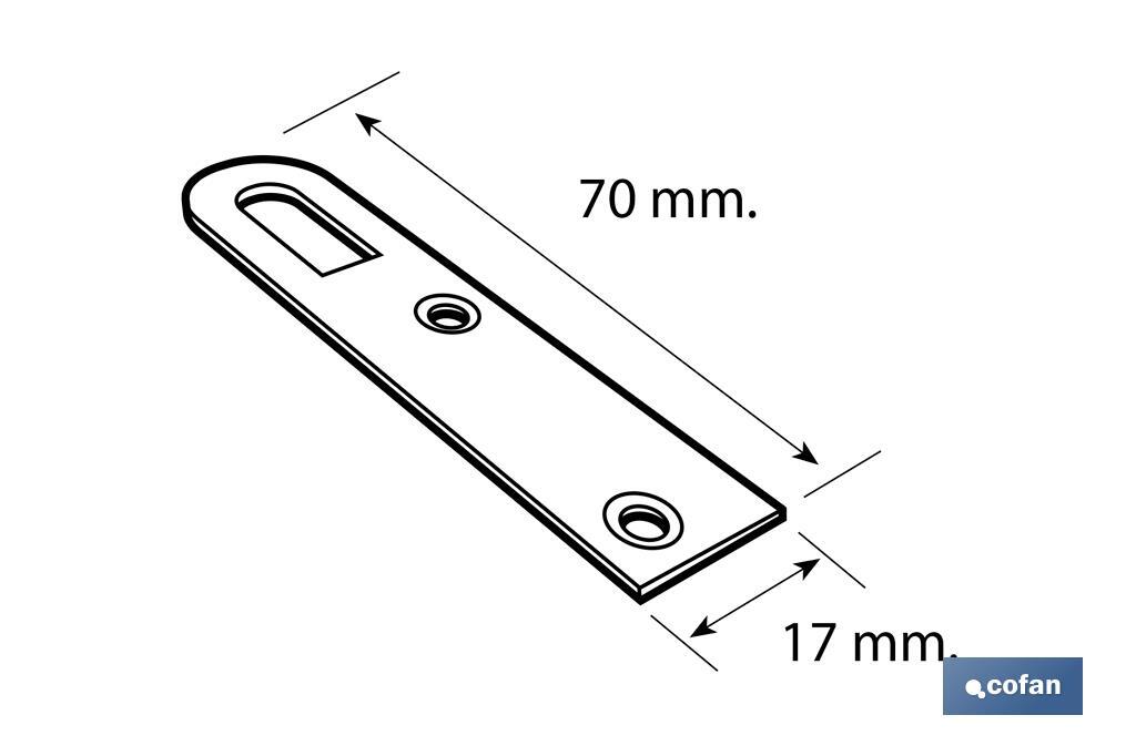 Chapa de suporte | Medida: 17 x 70 mm | Aço Galvanizado - Cofan