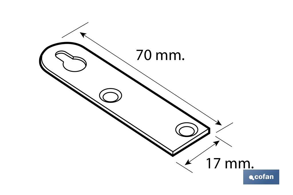 Keyhole hanging plate | Size: 17 x 70mm | Suitable for fixing objects - Cofan