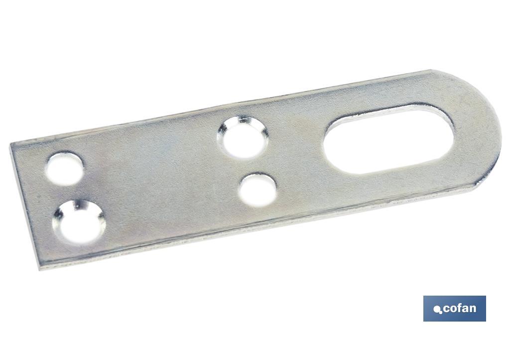 Hanging plate for fixing objects | Size: 15 x 50mm | Galvanised steel - Cofan