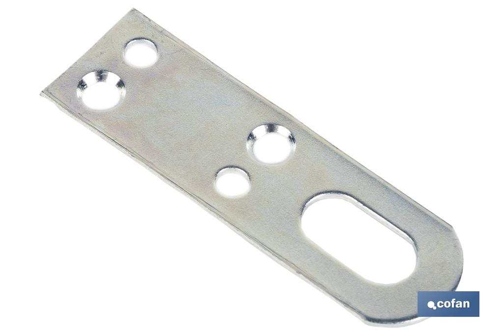 Hanging plate for fixing objects | Size: 15 x 50mm | Galvanised steel - Cofan