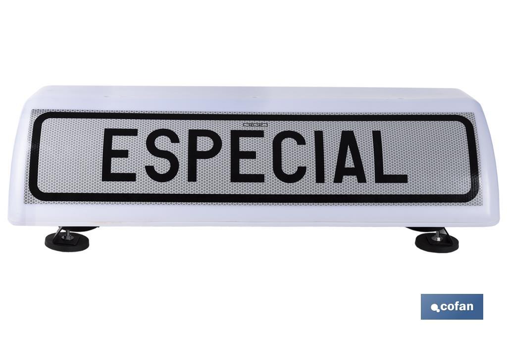 Cartel avisador acompañamiento vehículo Especial V21 | Material: resina - Cofan