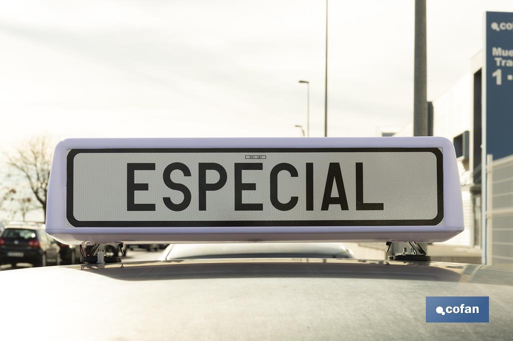 Sinal de aviso de acompanhamento de veículo especial V21 | Material: resina - Cofan