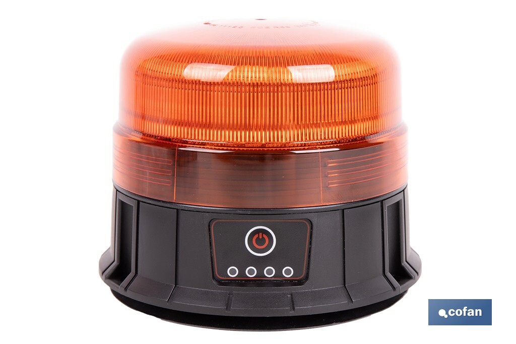Luz emergencia rotativa 360° | Recargable USB-C | Base magnética | Certificada ECE R65 | Para vehículos industriales y agrícolas - Cofan