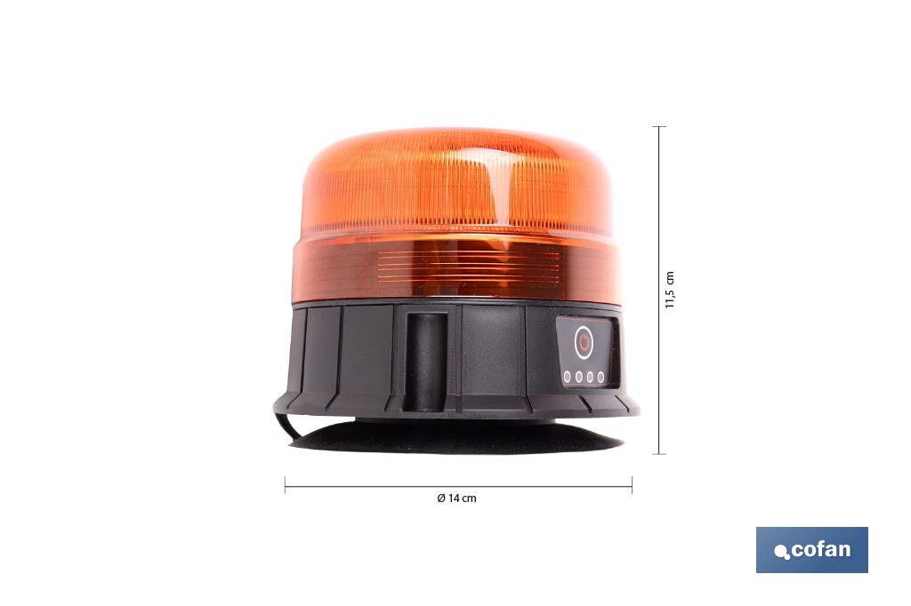 Luz emergencia rotativa 360° | Recargable USB-C | Base magnética | Certificada ECE R65 | Para vehículos industriales y agrícolas - Cofan