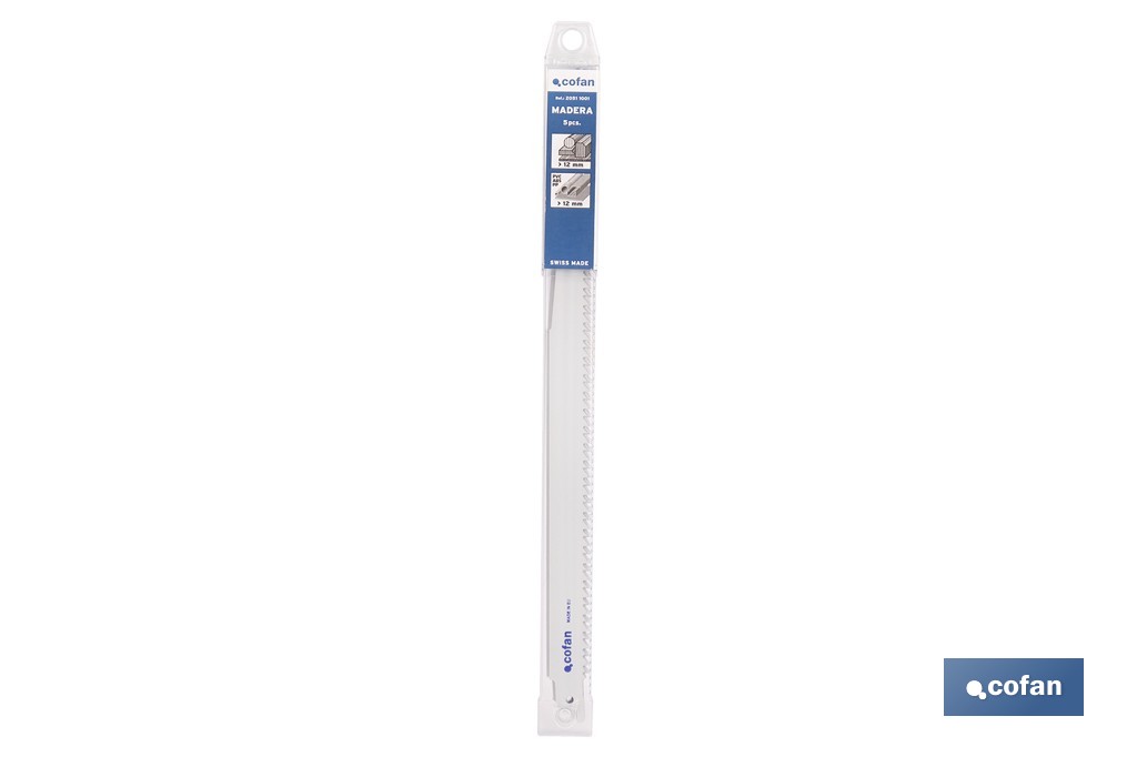 Hojas de sierra de sable universales HCS para madera seca, aglomerado y plásticos | Disponibles en diferentes longitudes - Cofan