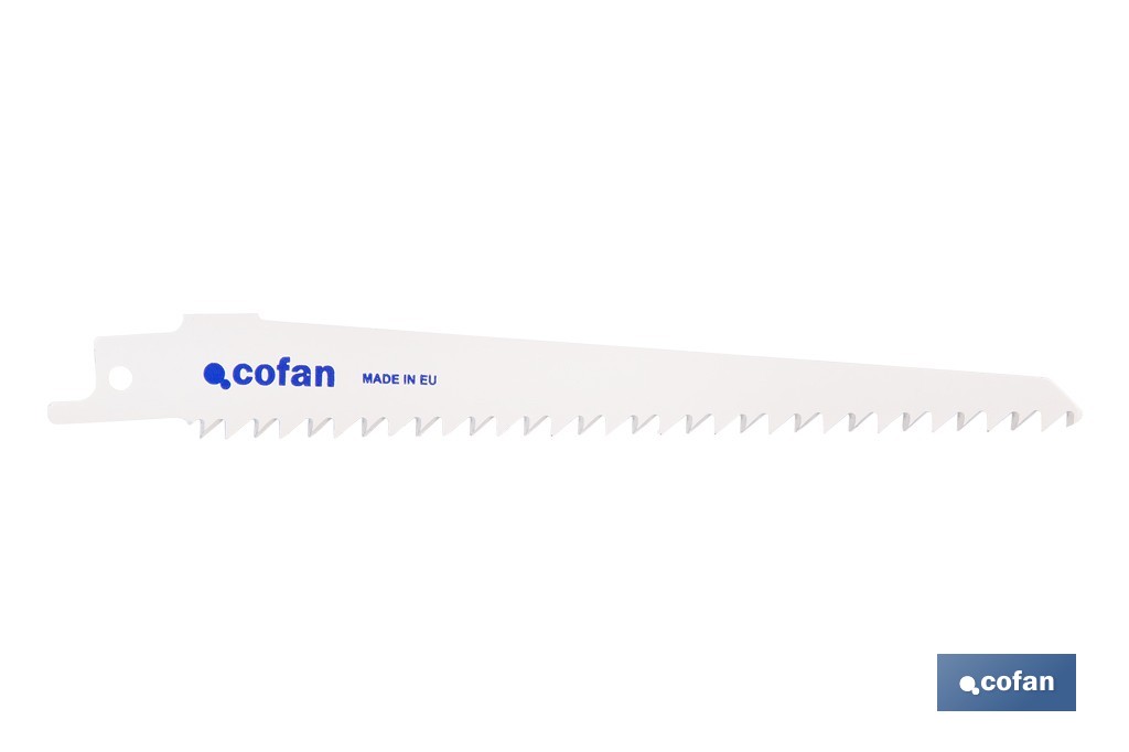 Hojas de sierra de sable universales HCS para madera seca, aglomerado y plásticos | Disponibles en diferentes longitudes - Cofan