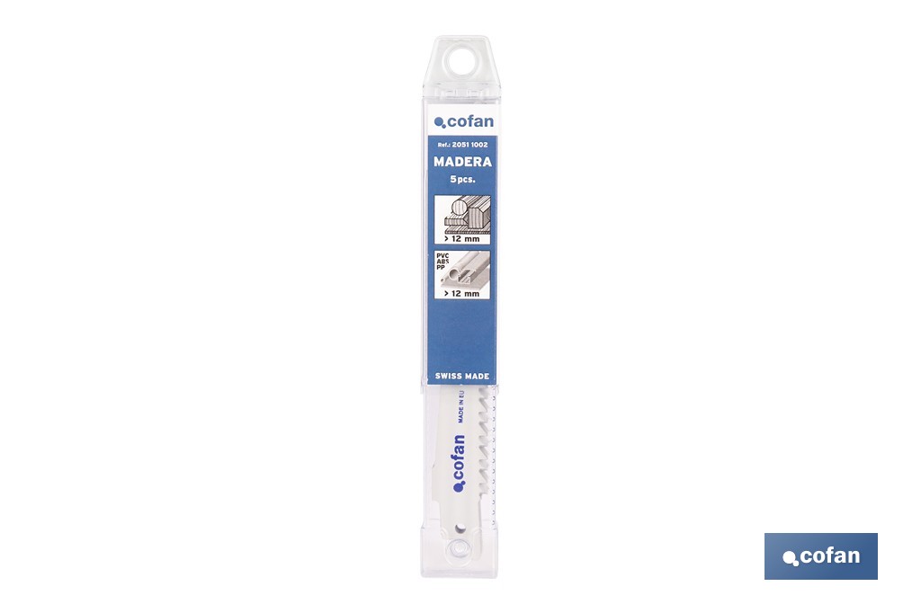 Hojas de sierra de sable universales HCS para madera seca, aglomerado y plásticos | Disponibles en diferentes longitudes - Cofan