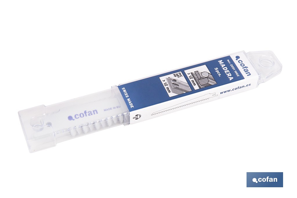 Hojas de sierra de sable universales HCS para madera seca, aglomerado y plásticos | Disponibles en diferentes longitudes - Cofan