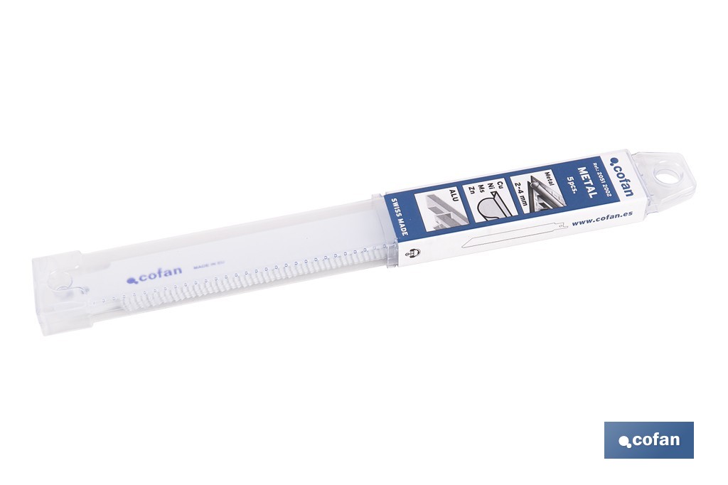 Hojas de sierra de sable universales bimetal para metales de 2 a 4 mm de espesor | Disponible en diferentes longitudes y pasos - Cofan