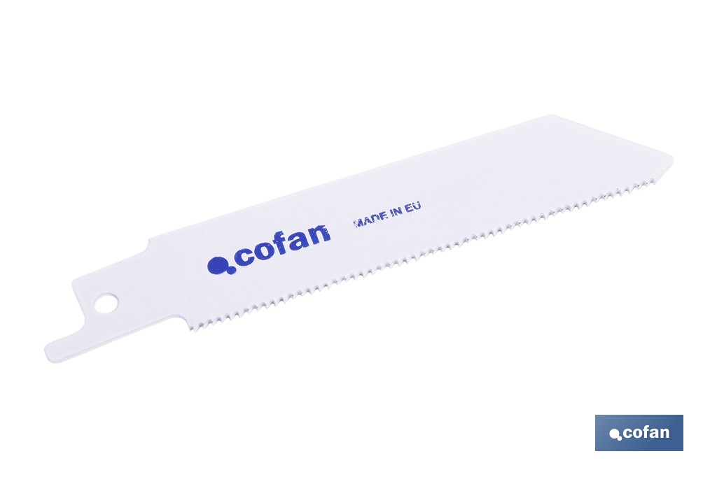 Hojas de sierra de sable universales bimetal para metales de 1,5 a 3 mm de espesor | Disponibles en diferentes longitudes - Cofan