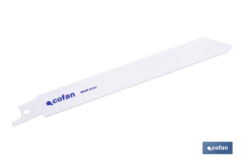 Hojas de sierra de sable universales bimetal para metales de 1,5 a 3 mm de espesor | Disponibles en diferentes longitudes - Cofan
