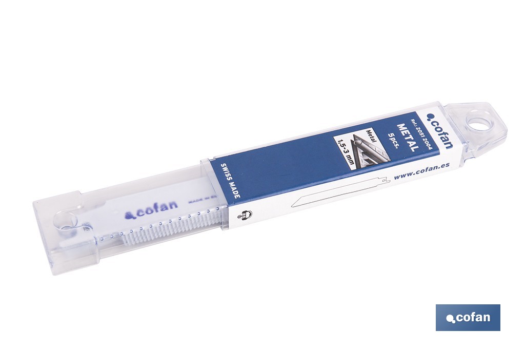 Hojas de sierra de sable universales bimetal para metales de 1,5 a 3 mm de espesor | Disponibles en diferentes longitudes - Cofan