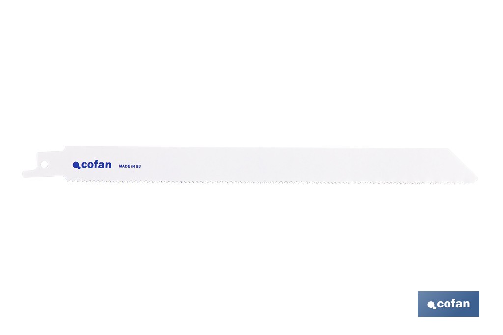 Hojas de sierra de sable universales bimetal para metal, madera y plástico reforzado| Adecuadas para metales de 2,5 a 6 mm de espesor | Disponibles en diferentes longitudes - Cofan