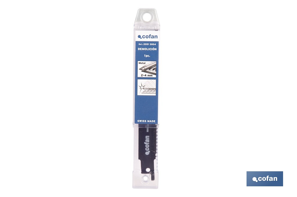 Hoja de sierra de sable para metal duro y acero inox. adecuada para metales duros de 2 a 4 mm de espesor | Uso profesional - Cofan