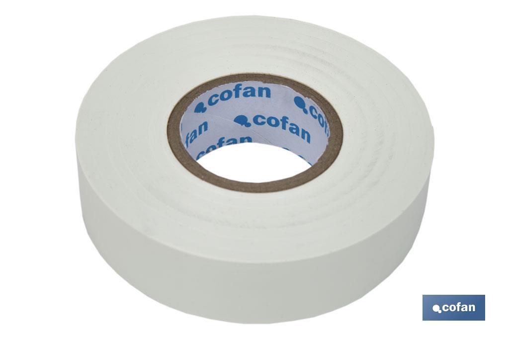 Ruban isolant 180 microns | Couleur blanche | Résistant à la tension, à la chaleur et à plusieurs acides et alcalins - Cofan