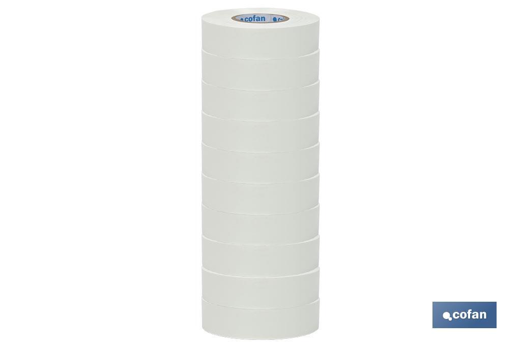 Fita isoladora | 180 microns | Cor Branco | 19 mm x 20 metros - Cofan