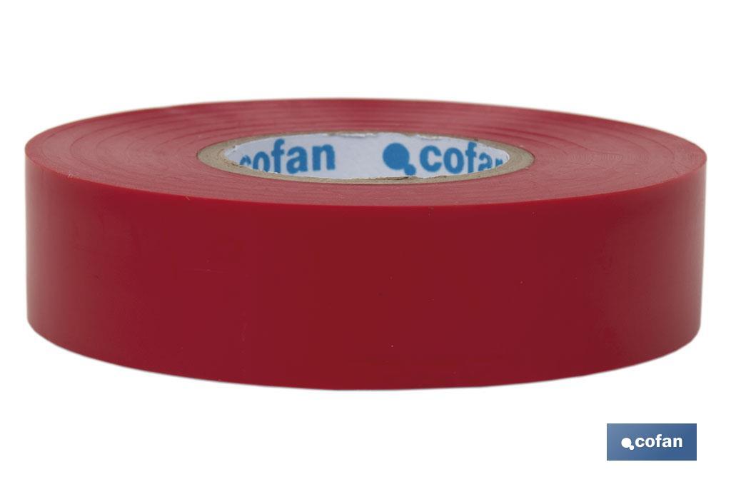 Fita isoladora | 180 microns | Cor Vermelho | 19 mm x 20 metros - Cofan