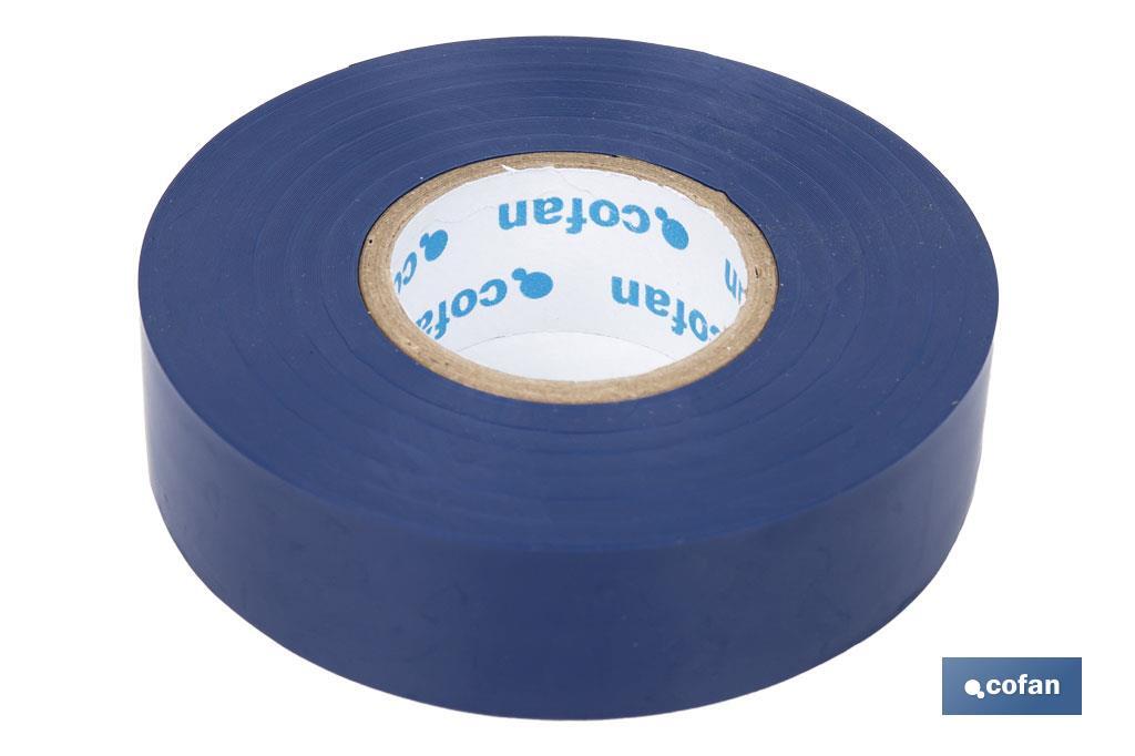 Insulating tape 180 microns | Blue | Resistant to voltage, heat and different acids and alkaline materials - Cofan