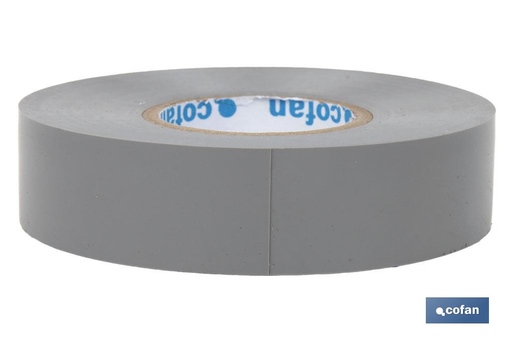 Insulating tape 180 microns | Grey | Resistant to voltage, heat and different acids and alkaline materials - Cofan