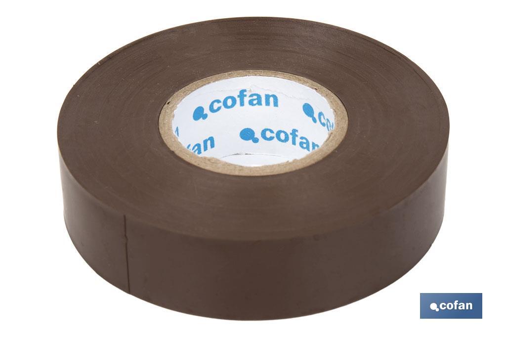 Insulating tape 180 microns | Brown | Resistant to voltage, heat and different acids and alkaline materials - Cofan