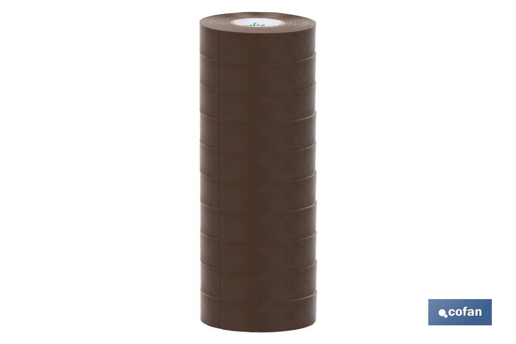 Insulating tape 180 microns | Brown | Resistant to voltage, heat and different acids and alkaline materials - Cofan