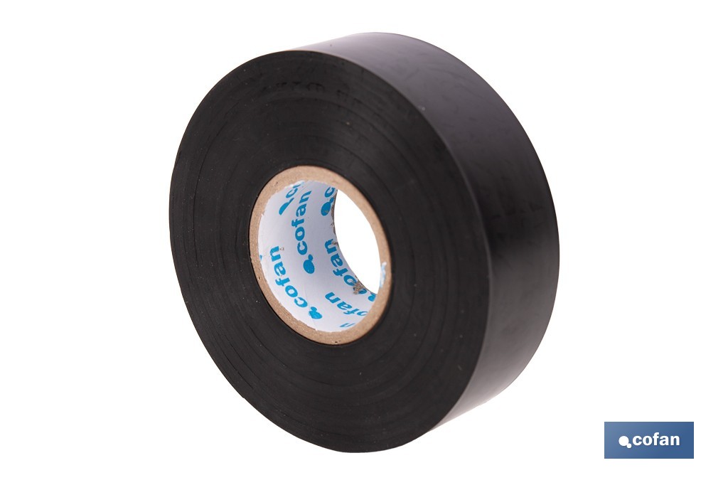 Cinta aislante negra de PVC 180 micras de alta resistencia eléctrica y térmica | Ideal para cables, automoción y bricolaje - Cofan
