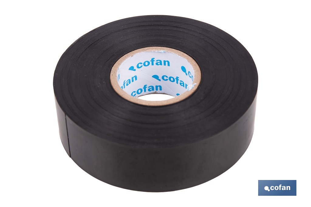 Cinta aislante negra de PVC 180 micras de alta resistencia eléctrica y térmica | Ideal para cables, automoción y bricolaje - Cofan