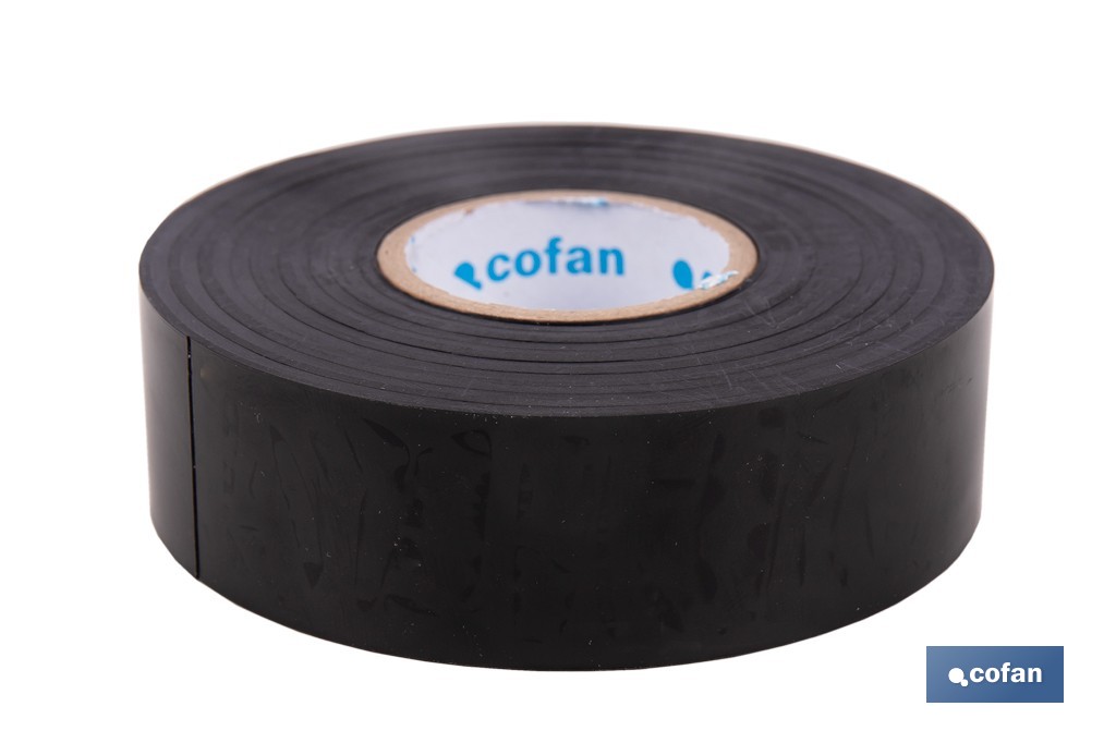 Cinta aislante negra de PVC 180 micras de alta resistencia eléctrica y térmica | Ideal para cables, automoción y bricolaje - Cofan