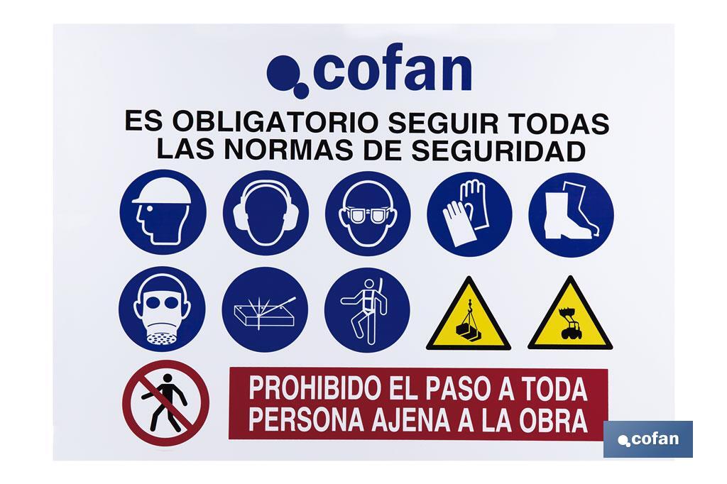 Cartel de obra en glasspack 0,7 mm - Cofan