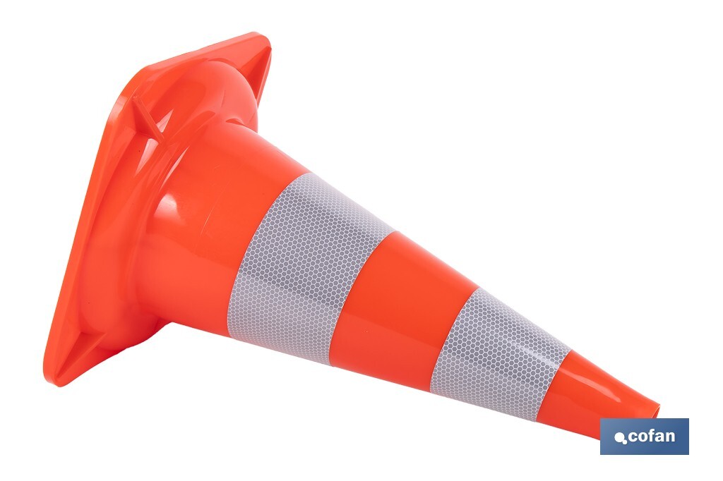 Cono de señalización para automoción | Color naranja | Altura: 50 cm - Cofan