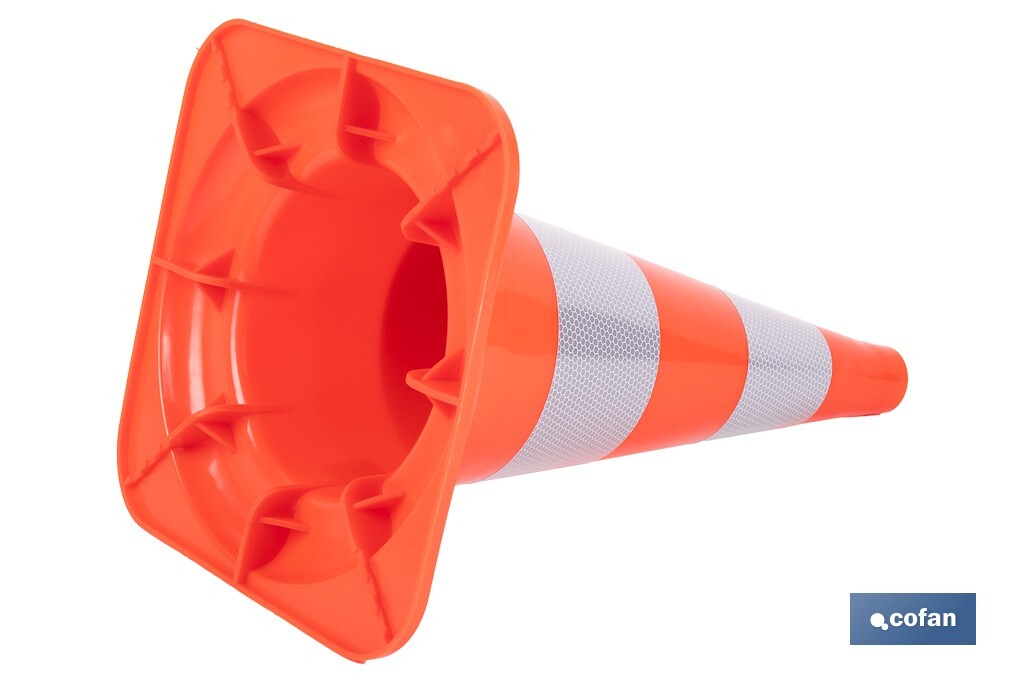 Cono de señalización para automoción | Color naranja | Altura: 50 cm - Cofan
